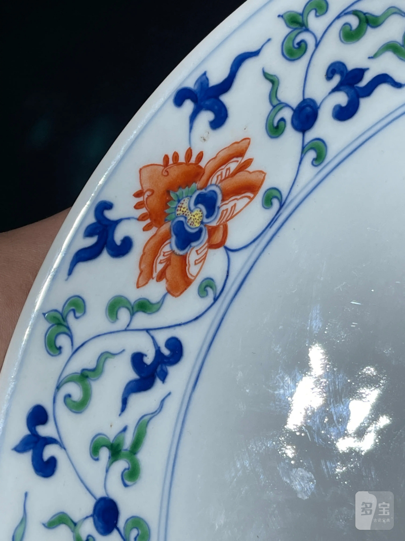 50年代 斗彩花卉纹盘 - 图3